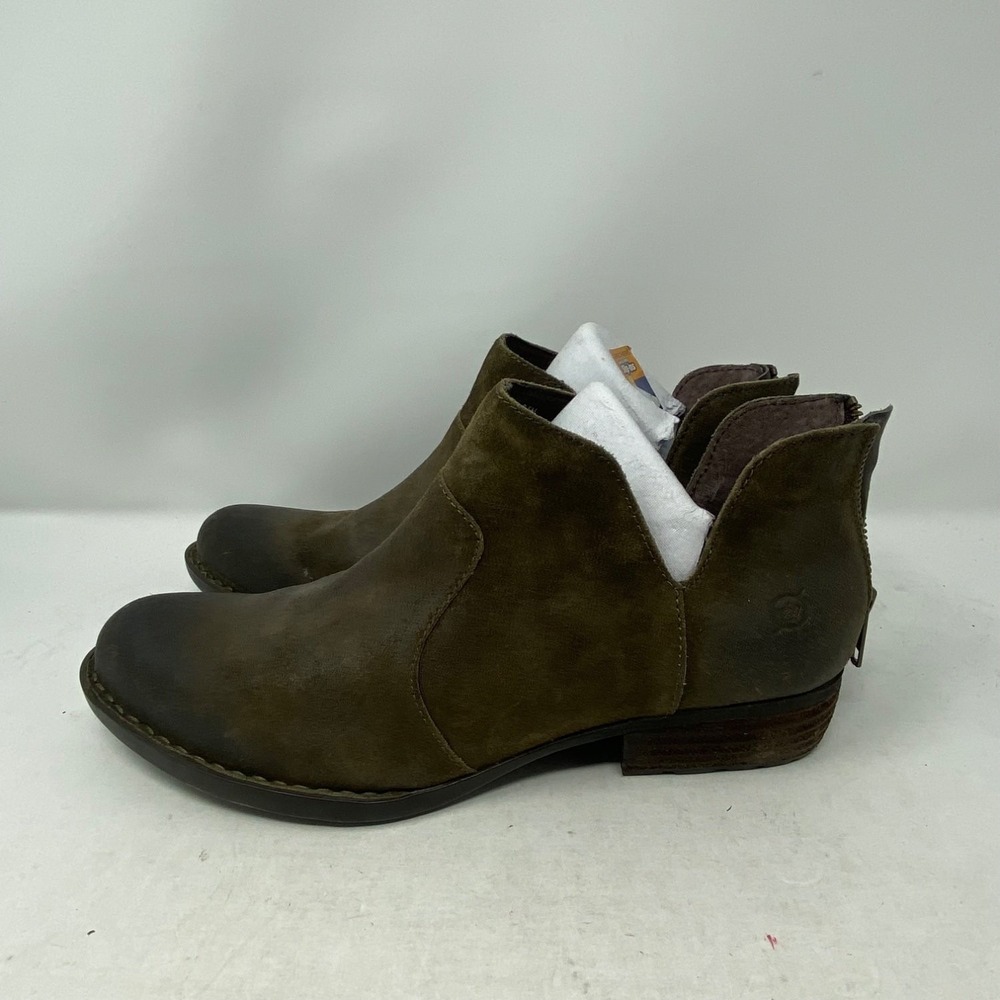 Born Womens Ankle Booties D89963 Brown Suede Leather Distressed Size 9.5 M